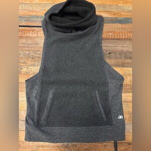 ALO Yoga Charcoal Gray Sleeveless Hoodie
